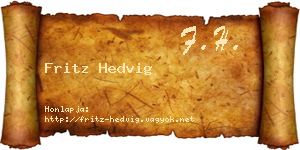 Fritz Hedvig névjegykártya